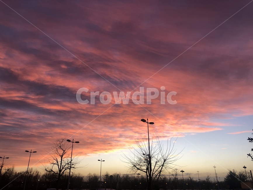 하늘,저녁노을,sunset,구름,해질녘,파리,cloud,pink,pinksunset,해질녘하늘,자연,풍경,nature,landscape,outdoors,옥외,sky