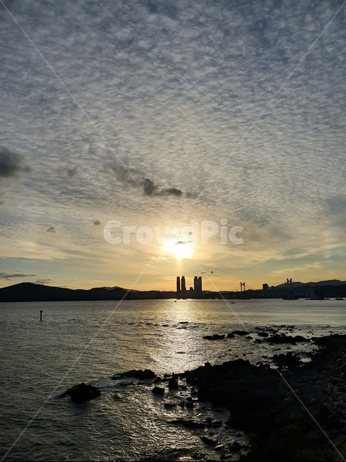 광안리,광안대교,부산,바다,부산바다,해질녘