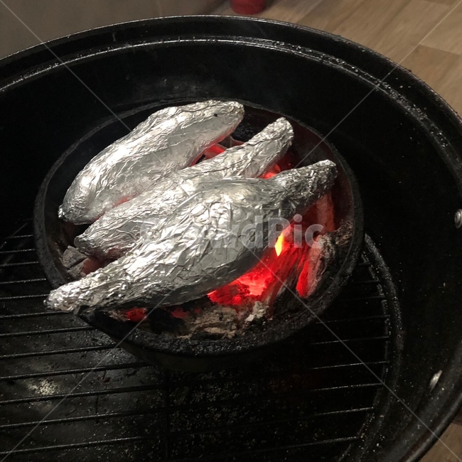 고구마,캠핑,바베큐,음식,화로