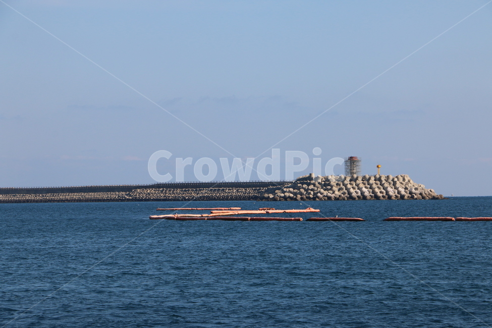 바다,제방,둑,어망,embankment,등대,lighthouse