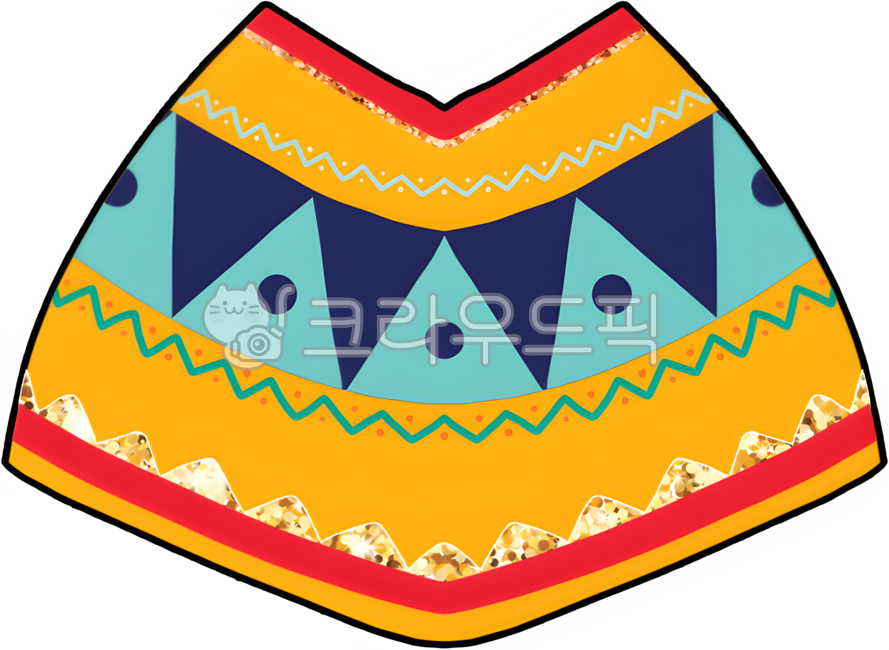 멕시코,멕시칸,싱코데마요,판초,망토,망또,인디언,전통,공연,의상,옷,아이템,패션,악세서리,남미,민속,잔치,cincodemayo,패턴,기하학적,무늬,노랑,노란,파랑,일러스트,클립아트,디자인,그래픽,귀여운