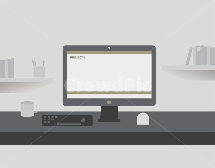 computer,design,illustration,vector,컴퓨터,책상,키보드,컵,마우스,컴퓨터작업,정보통신기술,전자기기,전자제품,it,information,technology,electronic equipment,그래픽,일러스트레이션,graphic,illustration