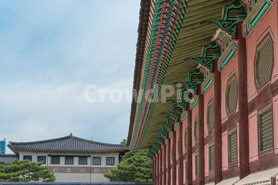 광화문,한옥,대한민국,기와,서울,하늘,구름,선명한색