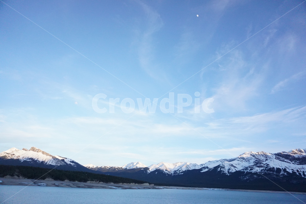 캐나다,밴프,구름,호수,산맥,달,하늘,파란색,눈,용,canada,banff,snow,sky,cloud,moon,blue,dragon