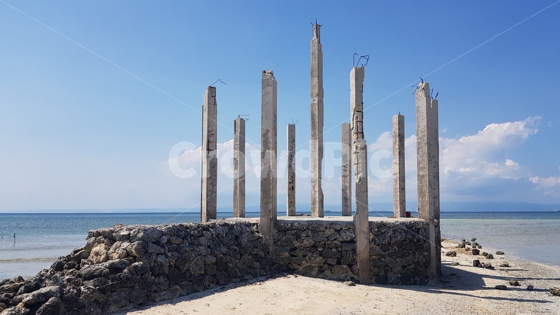 architecture,바다,폐허,기둥,구름,sea,cloud,필리핀,풍경