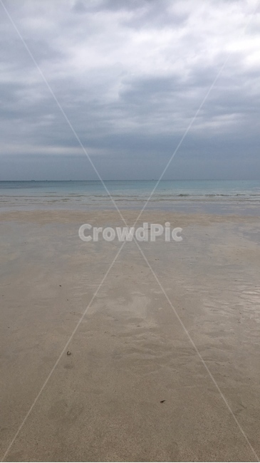 흐림,바다,구름,모래,비,해변,바다,beach,sea