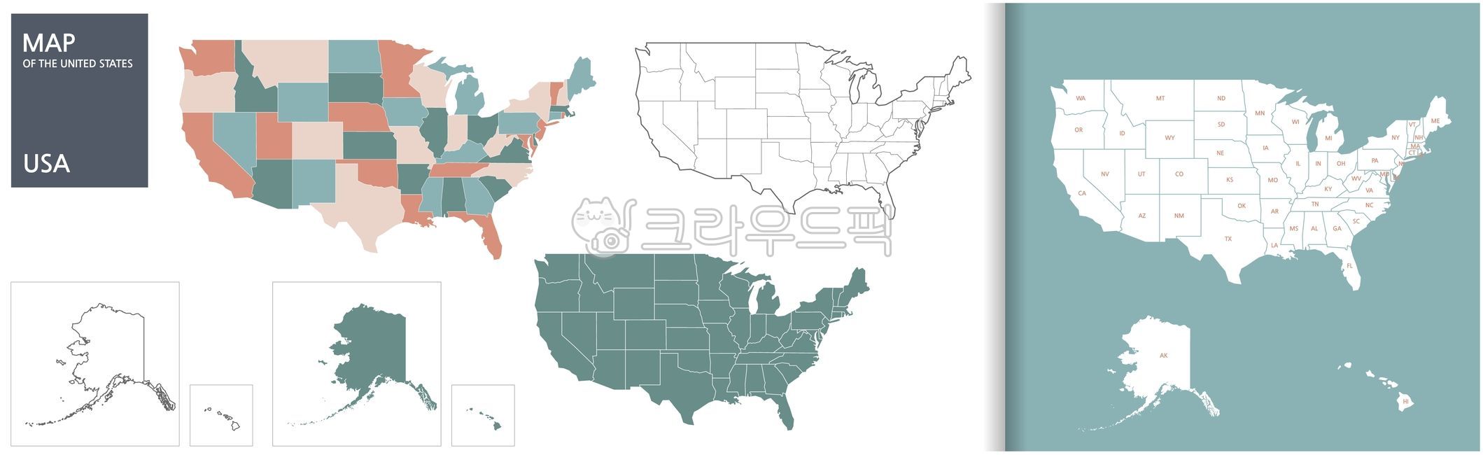 국가, 지도, 주, 미국, 북쪽, 사진,이미지,일러스트,캘리그라피 - chonri510작가