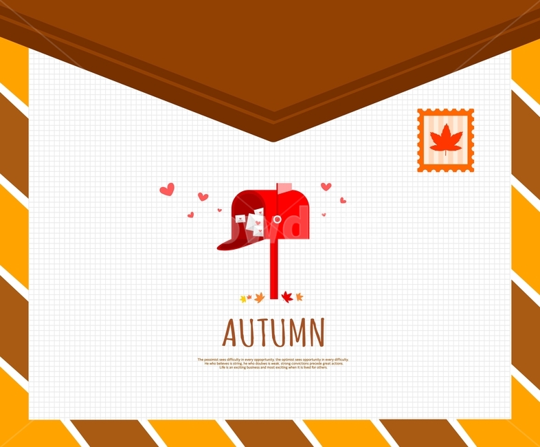우체통,단풍,편지,가을,감성,표지,카드,일러스트,가을,계절,fall,autumn,season,그래픽,일러스트레이션,graphic,illustration