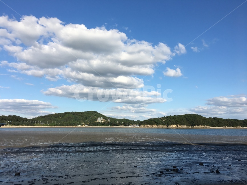 갯벌,자연,구름,mudflat,nature