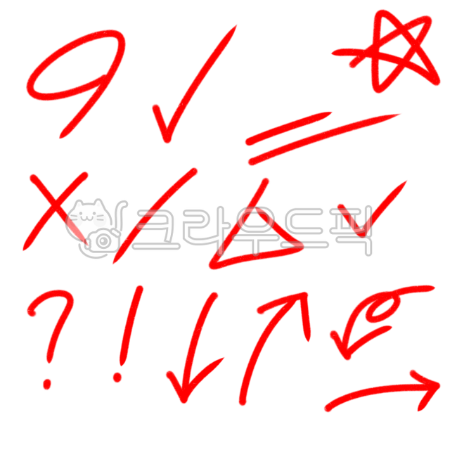 동그라미, 색연필강조, 빨간펜, 체크, 채점, 사진,이미지,일러스트,캘리그라피 - kkamdol작가
