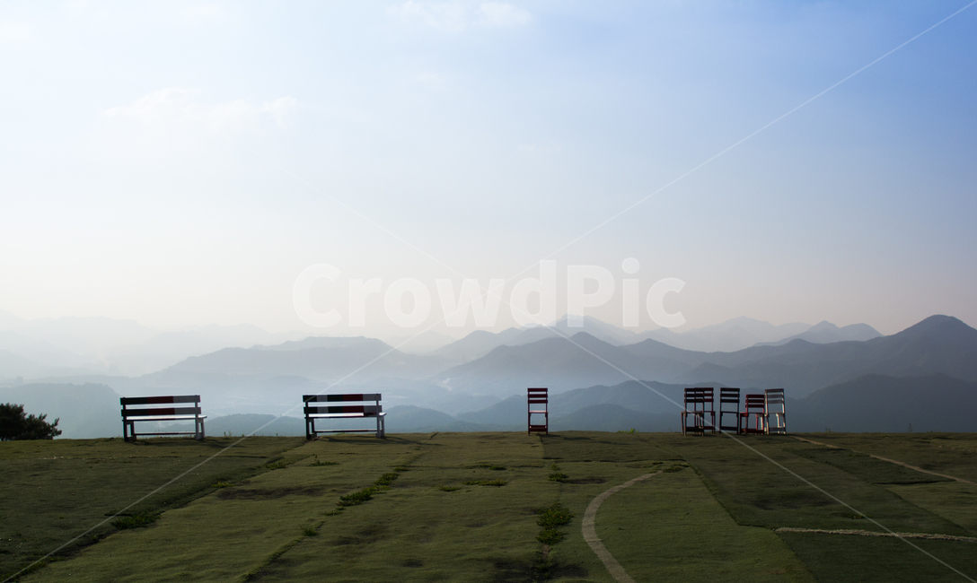 의자,벤치,산,산맥,하늘,구름,그림자,풍경,날씨,경치,자연,자연,풍경,nature,landscape,bench,outdoors,옥외