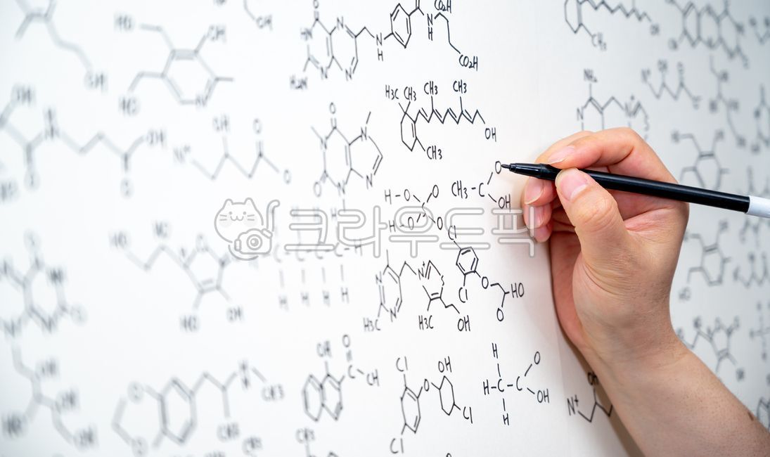교육, 교실, 화학식, 필기, 수식, 사진,이미지,일러스트,캘리그라피 - 재로미작가