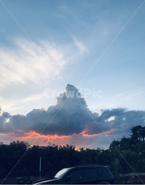 노을,하늘,구름,자연,저녁,자연,풍경,nature,landscape,outdoors,옥외,weather,날씨,sky,cloud,cumulus,적운