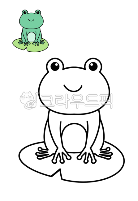 개구리,캐릭터,동물,일러스트,색칠,도안,어린이,유아미술,그림,크레파스,그림놀이,색칠공부,초등미술