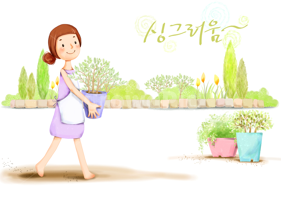 소녀,어린이,꽃,봄,향기,자연,감성,이벤트,화분,나무,정원,취미,난초,생활,여성,휴식,휴가,포즈,패션,화원,식물,삽화,일러스트,동화,사람,인물,인간,human,person,그래픽,일러스트레이션,graphic,illustration