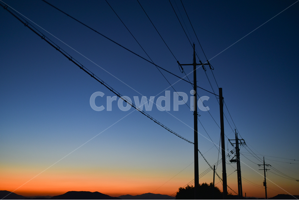 황혼,어스름,해질녘,twilight,sunset,낙조,자연,풍경,nature,landscape,실루엣,그림자,silhouette,shadow,cable,케이블