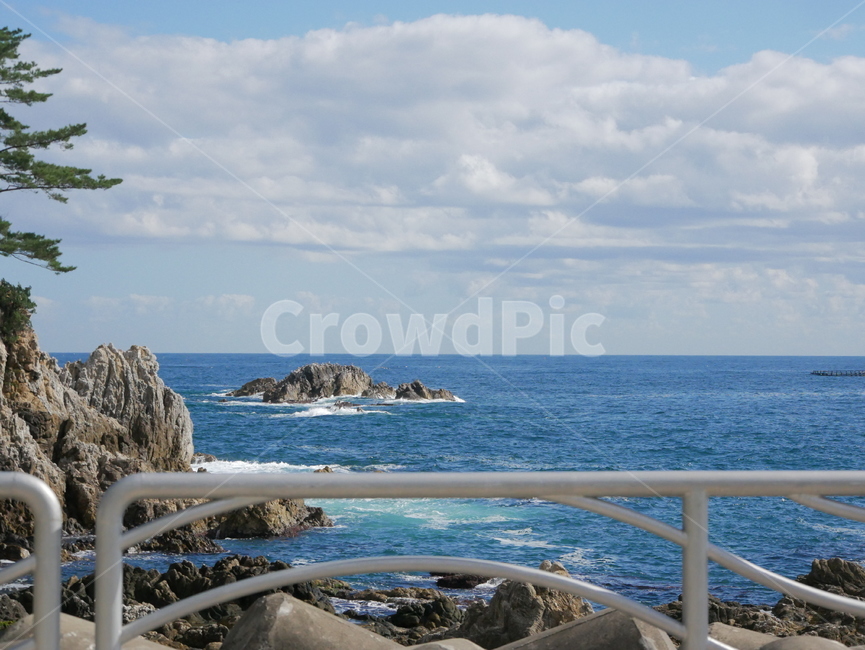 곶,promontory,바다,푸른바다,푸른하늘,구름,난간,자연,풍경,nature,landscape