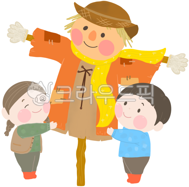 Autumn,scarecrow,scarecrow drawing,illustration,farming,rice,harvest,farmer