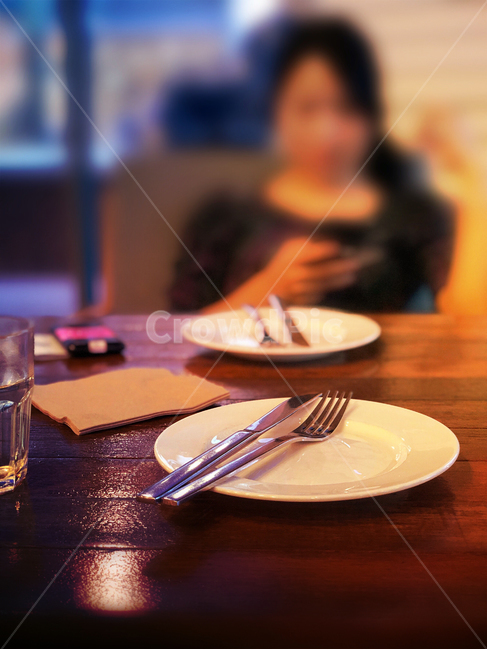 카페,데이트,분위기,식당,포크,칼,식탁,여자