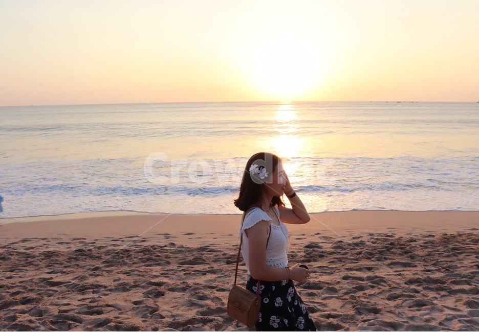 woman,Character,nature,profile,summer,Beach,Southeast Asia,ocean,person,sunset,beach,female,vacation spot,Southeast Asia travel