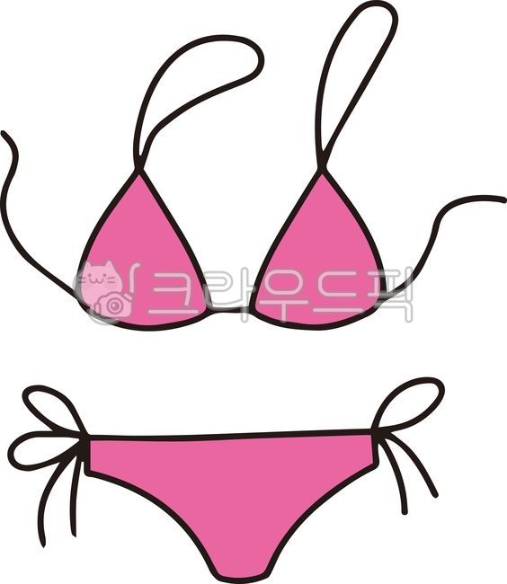 비키니,속옷,핑크비키니,수영복,브라,팬티,일러스트,삽화