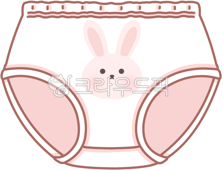 팬티,그림,일러스트,배변훈련,유아,영아,귀여운,분홍,토끼,토끼그림