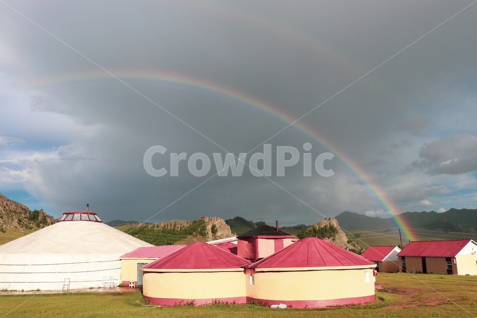무지개,rainbow,하늘,sky,구름,cloud,베이스캠프,basecamp,게르,ger,nature,자연,outdoors,옥외,자연,풍경,nature,landscape