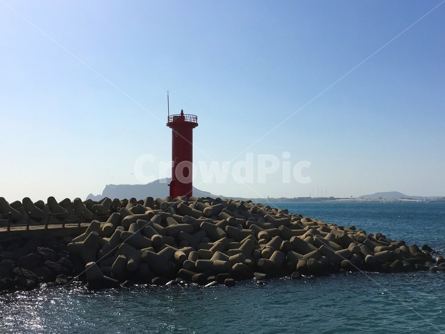 바다,등대,하늘,방파제,해변,파랑,등대,lighthouse