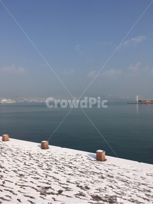 바다,감성,중국,위해,웨이하이,weihai,눈,발자국,해외,외국,산둥