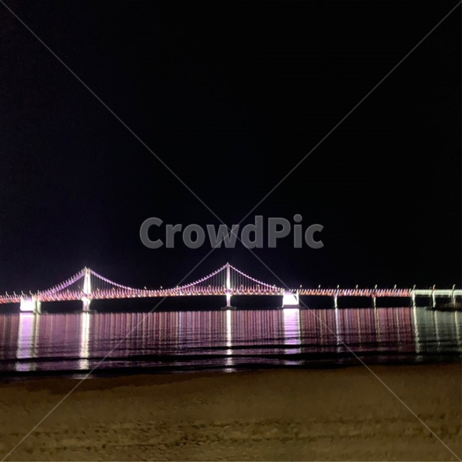 광안리,광안대교,야경,바닷가,바다