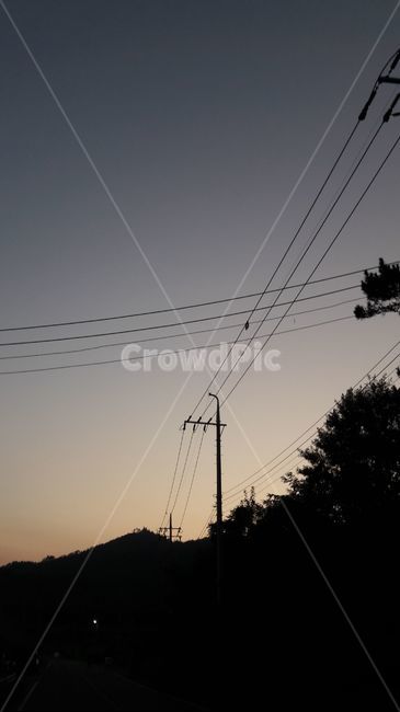 하늘,구름,감성,송전탑,해질녘