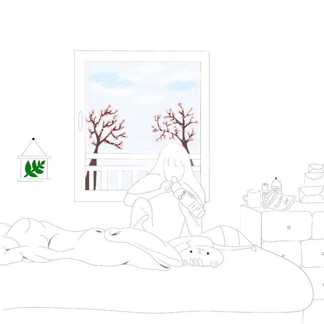 stayhome,freetime,homebody,Day off,home,drawing,Its dangerous outside the blanket,illustration,sketch,unemployed,Emotional illustration