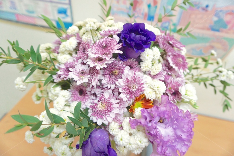 국화,들꽃,보라색,꽃꽂이,꽃,꽃,flower,실내용화초,화분,화초,house plant