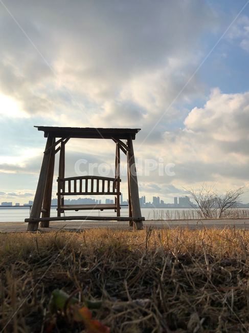 배경화면,노을,그네,배곧생명공원,하늘,바다