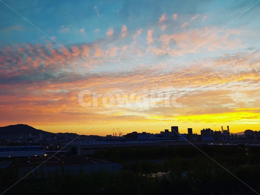 노을,하늘,파스텔,배경,실루엣