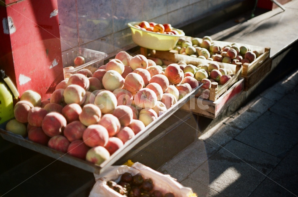 과일가게,복숭아,과일,망고스틴,필름사진,fruit,peach,mangosteen,film,과일,열매,fruit