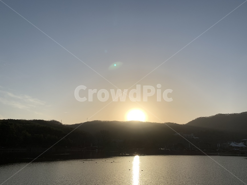 풍경,하늘,산,호수,노을,빛,해,초저녁,자연,풍경,nature,landscape,light,flare,플레어,sunlight,햇빛