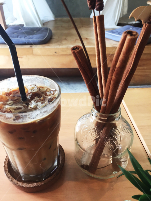 커피,카페,아이스라떼,시나몬,스틱,커피,카페,coffee,cafe