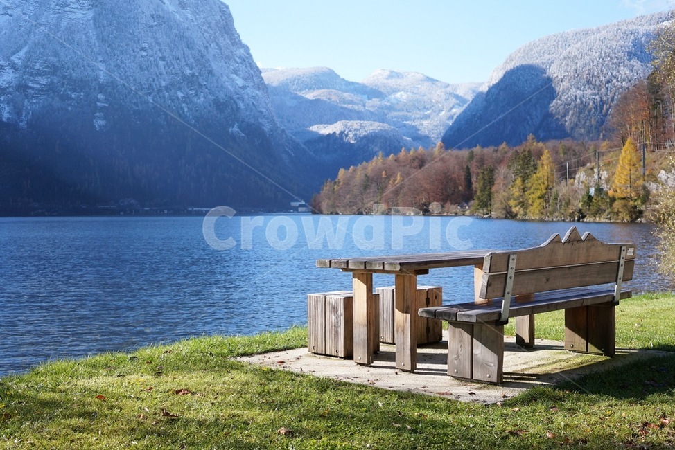 벤치,풍경,오스트리아,할슈타트,쉼터,강가,강,호수,물가,자연,bench,landscape,scenery,lake,river,chair,의자,원목의자,자연,풍경,nature,landscape,해외,외국,세계,foreign,oversea,world,세계자연풍경,해외자연풍경,외국자연풍경,world nature landscape,furniture,가구,water,물,outdoors,옥외