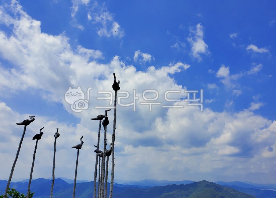 솟대, 하늘, 구름, 자연, 풍경, 사진,이미지,일러스트,캘리그라피 - anima작가