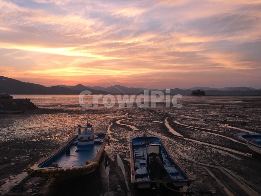 갯벌,바다,노을,한국,여수,산업,industry,industrial,어업,fishery,fishing industry