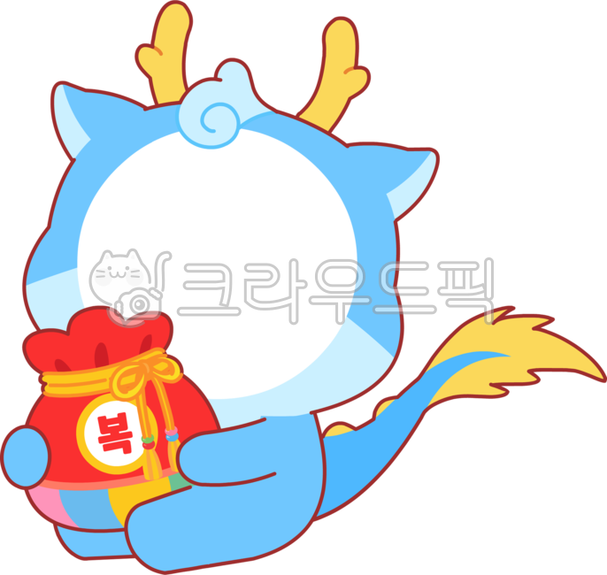 composite character data,Daycare center utilization materials,lucky bag,character,New Year,2024,Gapjinnyeon,portrait composition,blue dragon,new year,child