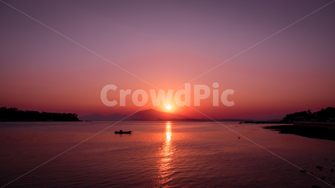 노을,일몰,해질녘,sunset,풍경,어부,어선,사천,바다
