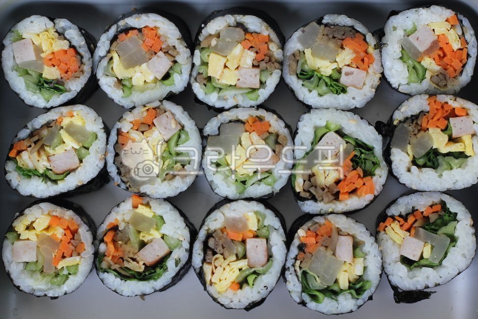 김밥, 김, 음식, 채소, 달걀, 사진,이미지,일러스트,캘리그라피 - joyfulharu작가