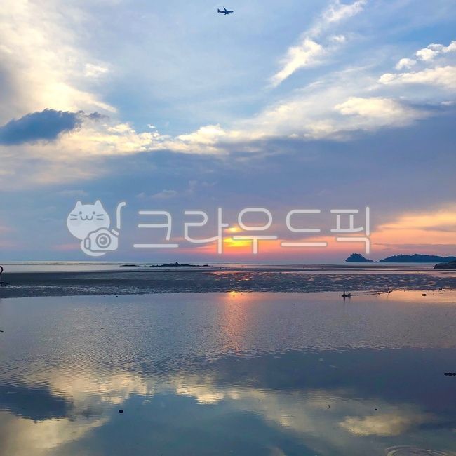 sky, ocean, nature, beach, sunset - Authentic Korean Stock Photos by 젠T ...