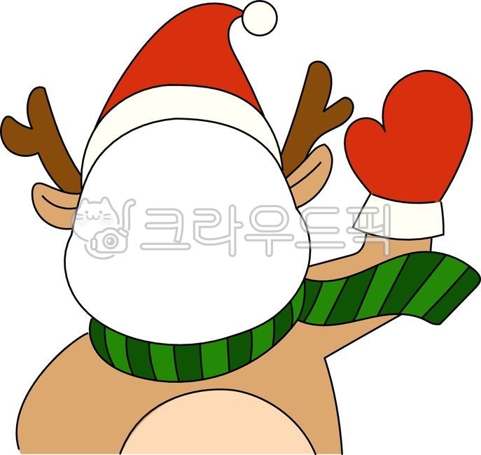 Christmas,face compositing,Rudolph,deer,Santa hat,red gloves,scarf,greeting Rudolph,December,face compositing Rudolph