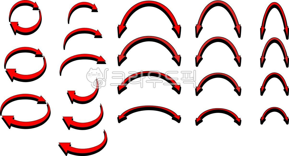 화살표,지시,방향,원형,원형화살표,원화살표,둥근화살표,유턴,돌아가는,구부러진화살표,꺾인화살표,동그란화살표,재활용,리사이클,회전,강조,방향지시,표지판,알림,주의,누끼,다양한화살표,테두리,화살표테두리,외곽선