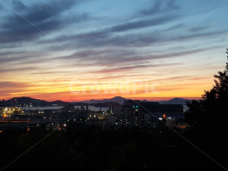 nature,자연,일몰,붉은하늘,해몰이