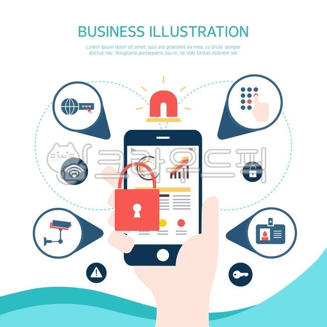 일러스트,배경,비즈니스,기업,팝업,플랫,교육,그래픽,웹,활용,소개,이미지,아이콘,소스,회사,프레젠테이션,레이어,템플릿,보안,인터넷,와이파이,비밀번호,신분증,자물쇠,사이렌,감시카메라,카메라,cctv,핸드폰,온라인