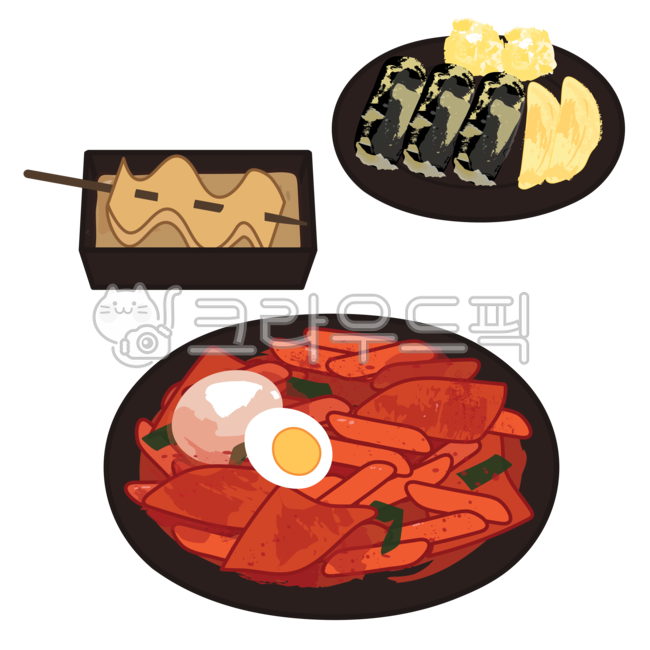 dumpling,fried food,Fish cake,Rolled seaweed,food,fish cake,tteokbokki,snack cart,snack bar,Tteokbokki illustration